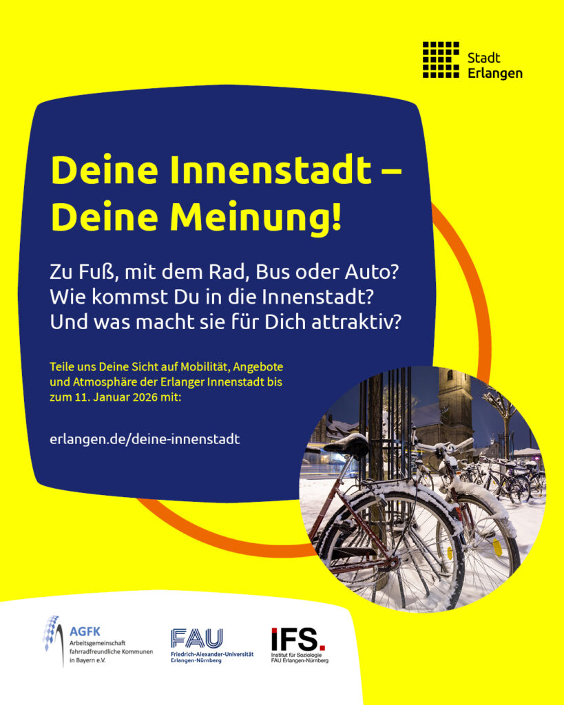 Innenstadtmobilität und Attraktivität Erlangen 2025 – Eure Meinung zählt!